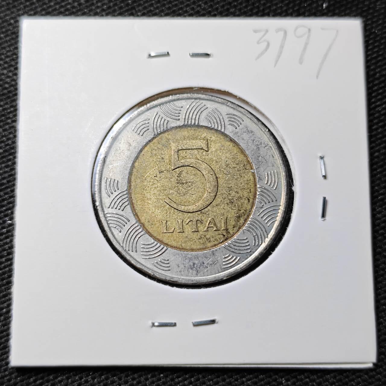 KK钱币收藏小铺 第337场 2月预留时间 周末发货 1999立陶宛5立特双色币