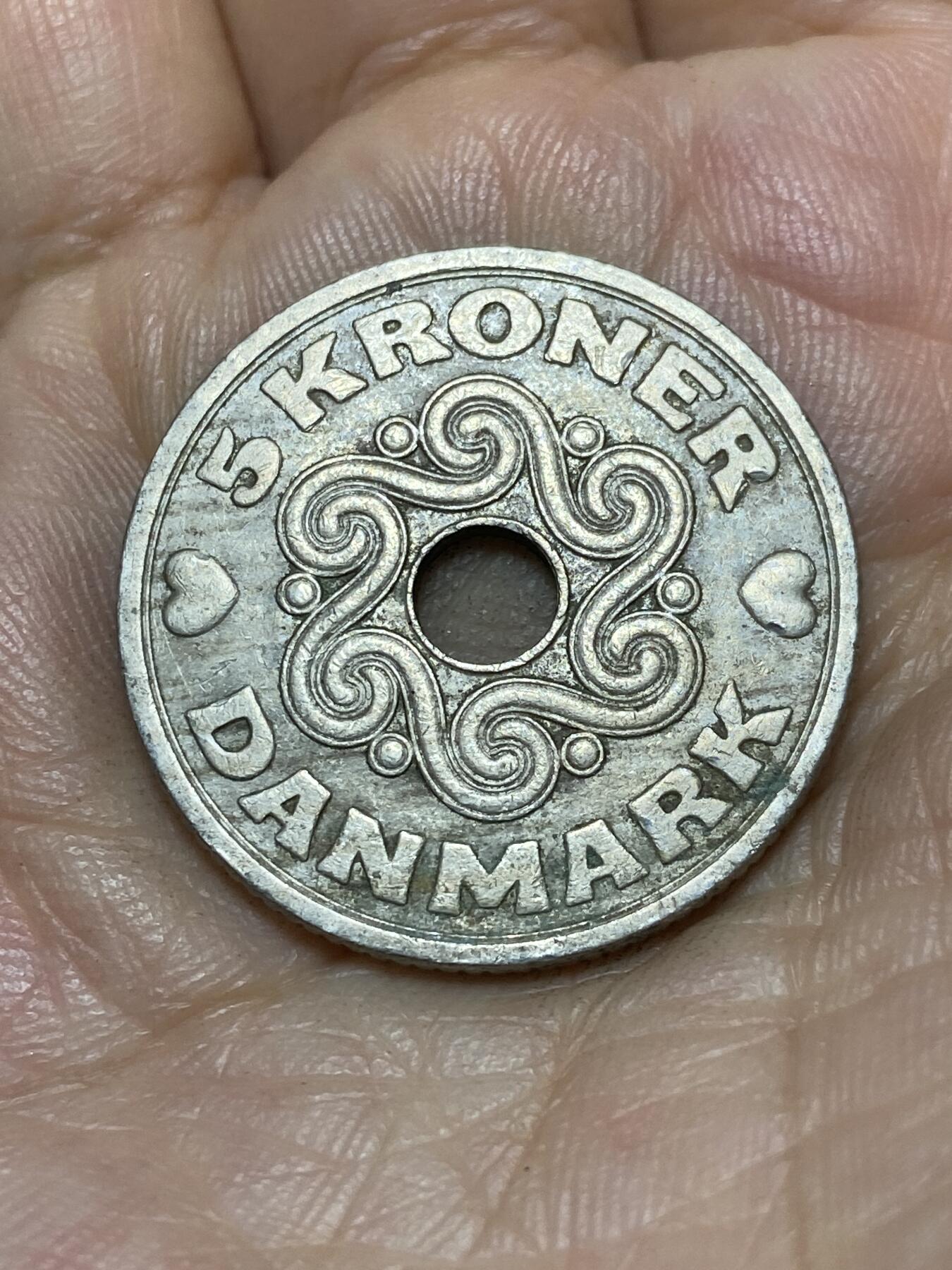 2025年第九十一场(总第一百一十七场）外国好品散币(免佣金) 丹麦🇩🇰1990年5克朗(玛格丽特二世时期，LG; JP; A版，首发年)