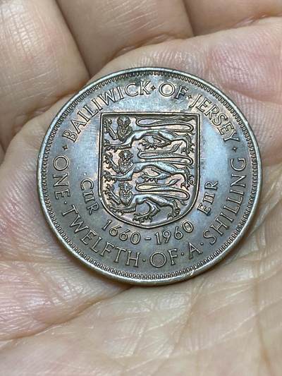 2025年第九十一场(总第一百一十七场）外国好品散币(免佣金) - 英属–泽西岛🇯🇪1960年1/12先令
