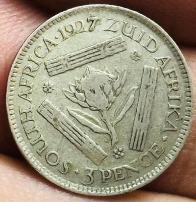 文馨钱币收藏第 272 场， 长期接收代拍品 - 少见 1927 年英属南非乔治五世 3 便士银币，第二版 800 银