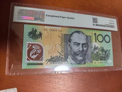 长老汇蛇年精选第四十六场拍卖 2014澳大利亚100澳元塑料钞，PMG65