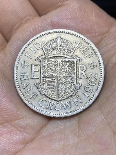 2025年第九十一场(总第一百一十七场）外国好品散币(免佣金) - 英国🇬🇧1962年半克朗(伊丽莎白二世青年桂冠，第二版)