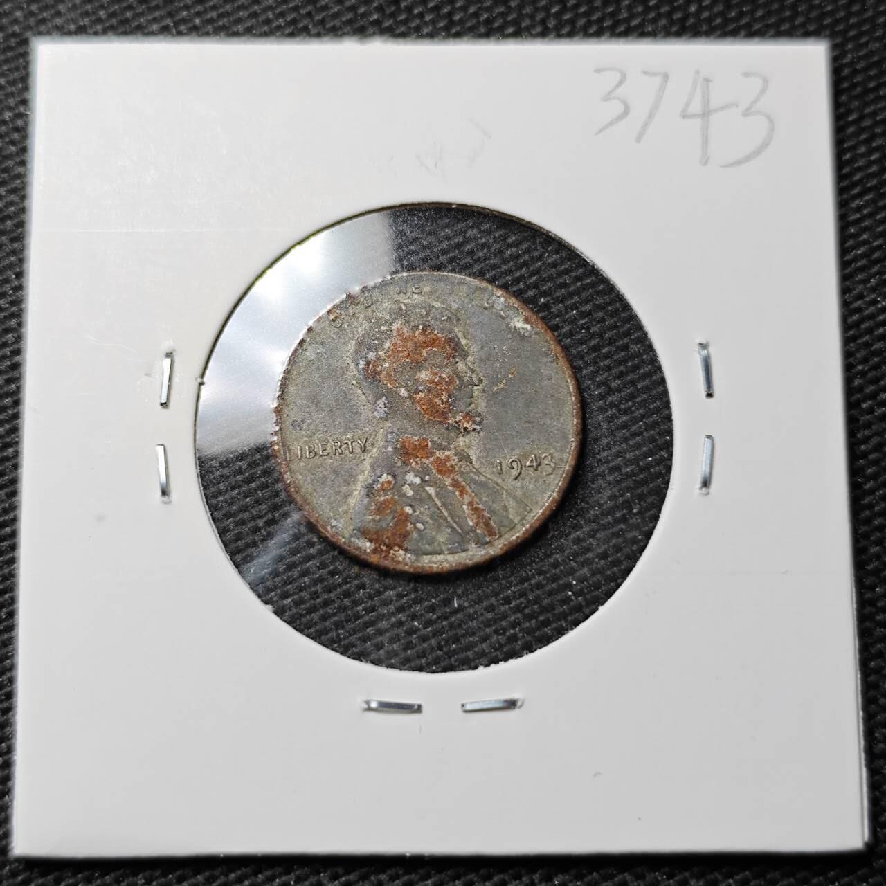 KK钱币收藏小铺 第337场 2月预留时间 周末发货 1943美国1分 铁币