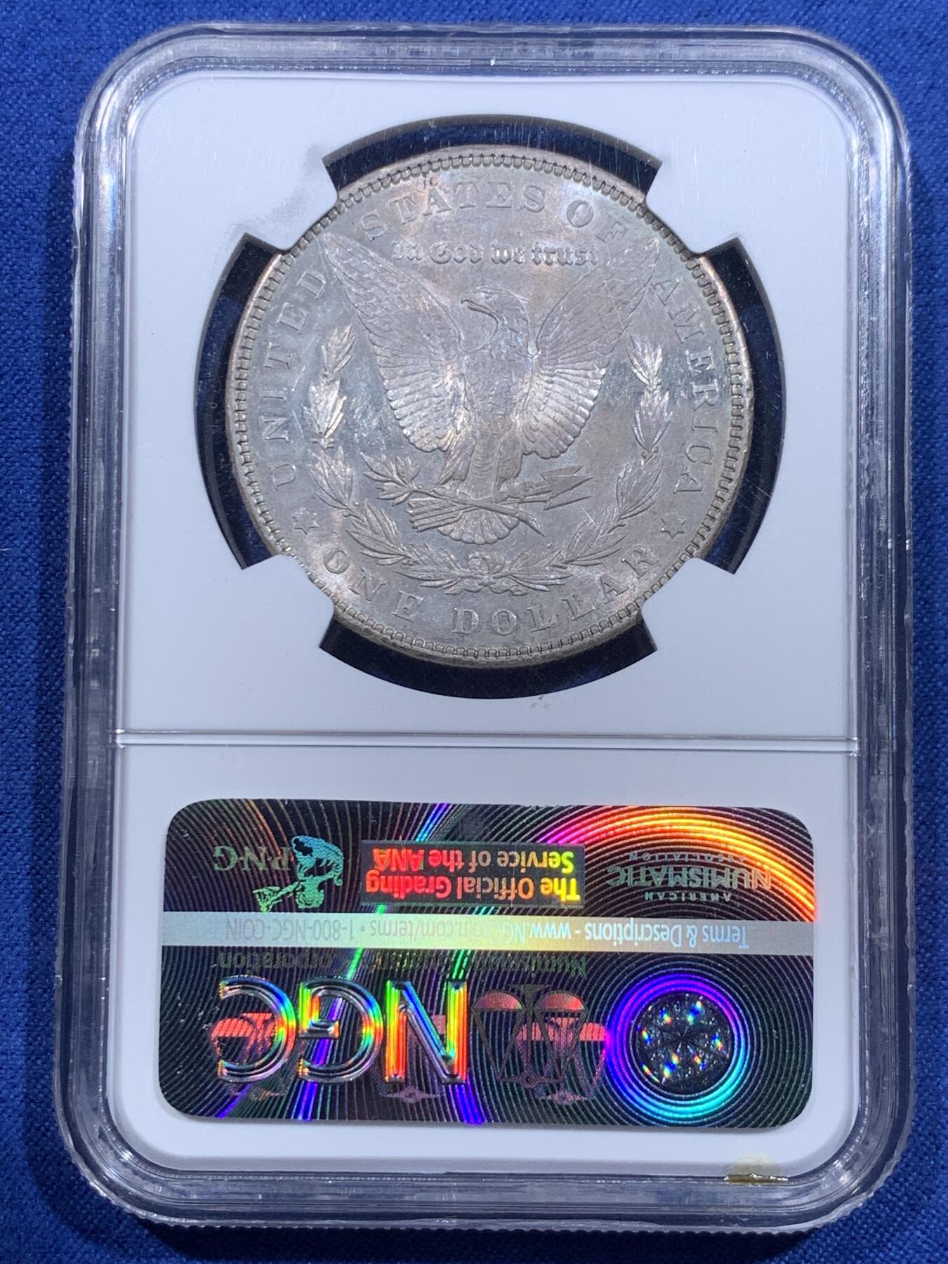 《竞宝斋》第419场 周日，周一，2场连拍 （全场包邮） NGC MS62 美国 1903年 摩根 1美元 银币