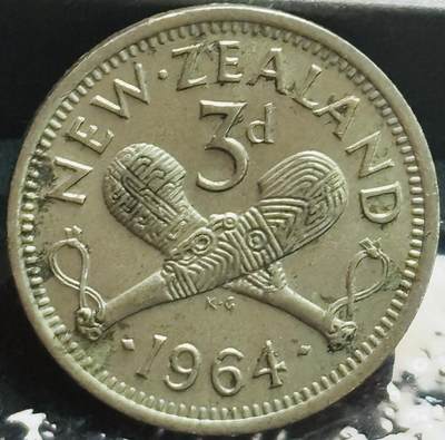 文馨钱币收藏第 272 场， 长期接收代拍品 - 1964 年英属新西兰伊丽莎白二世 第二版 3 便士