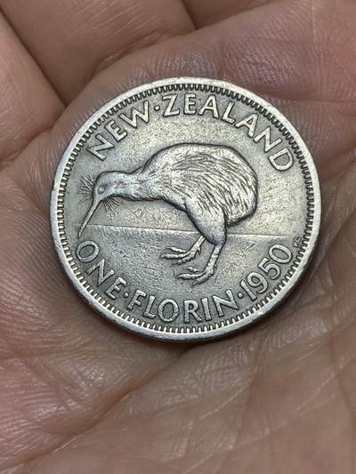 2025年第九十一场(总第一百一十七场）外国好品散币(免佣金) - 新西兰🇳🇿1950年1弗罗林(乔治六世第三版)