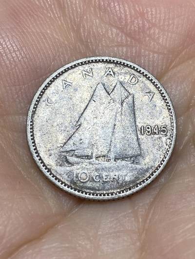 2025年第九十一场(总第一百一十七场）外国好品散币(免佣金) - 加拿大🇨🇦1945年10分银币(乔治六世第一版，800高银)