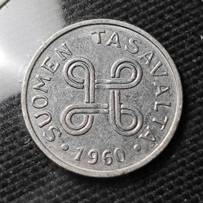 KK钱币收藏小铺 第337场 2月预留时间 周末发货 - 1960芬兰1芬尼 铁币