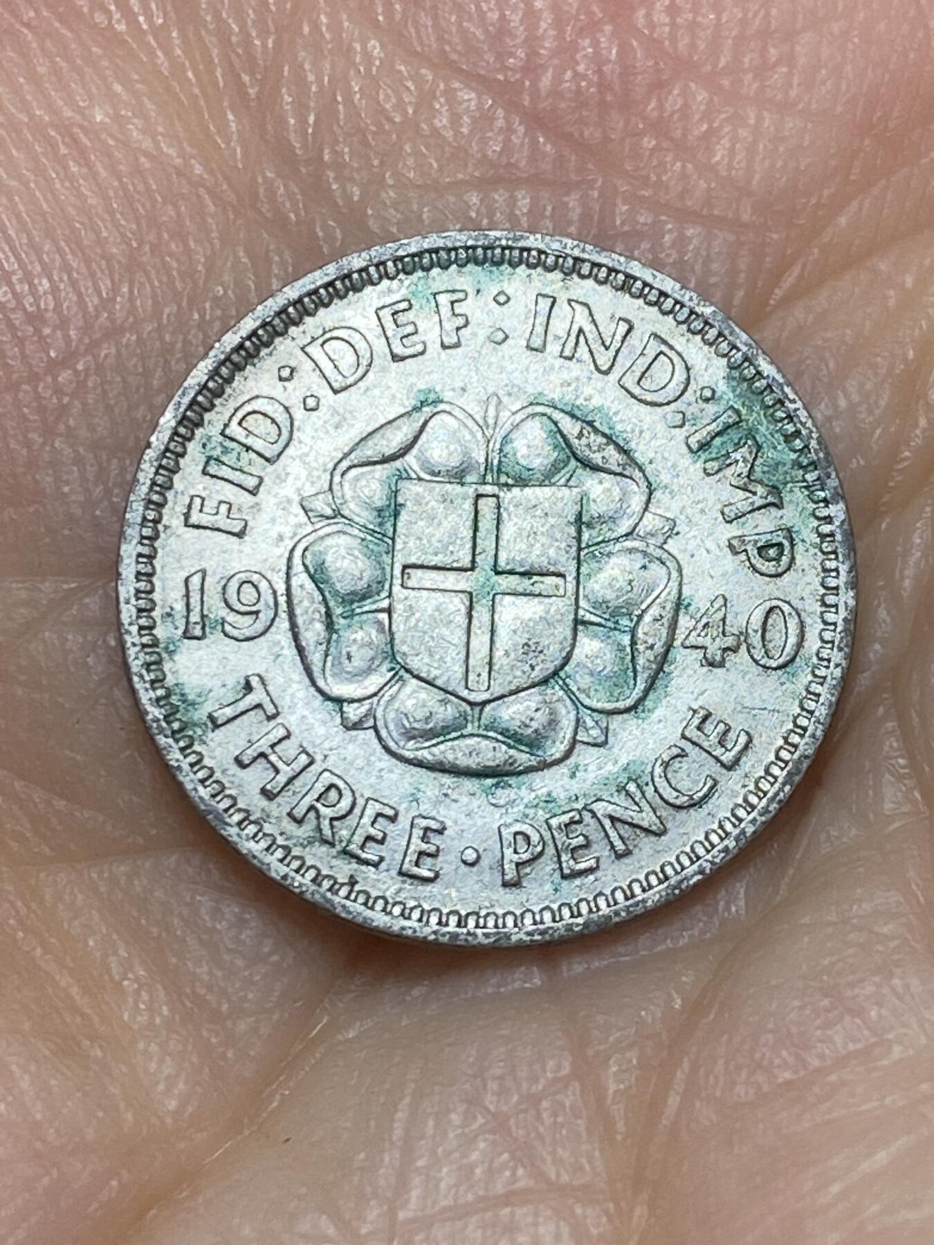 2025年第九十一场(总第一百一十七场）外国好品散币(免佣金) 英国🇬🇧1940年3便士银币(乔治六世第一版，500银)