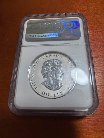 长老汇蛇年精选第四十六场拍卖 2021加拿大和平1加元超高浮雕反向精制银币，NGC PF69