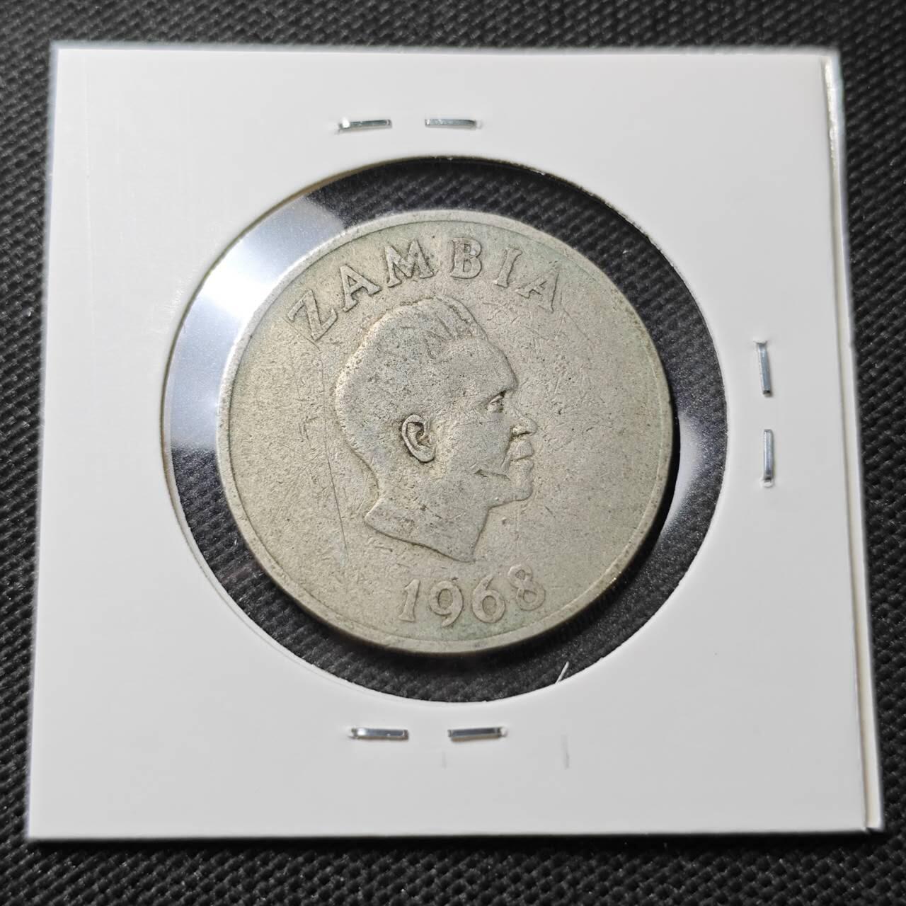 KK钱币收藏小铺 第337场 2月预留时间 周末发货 1968赞比亚20恩韦 