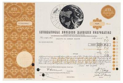 中贸圣佳2025四季消夏拍卖会钱币专场拍品 - 1973年 国际商业机器公司（INTERNATIONAL BUSINESS MACHINES