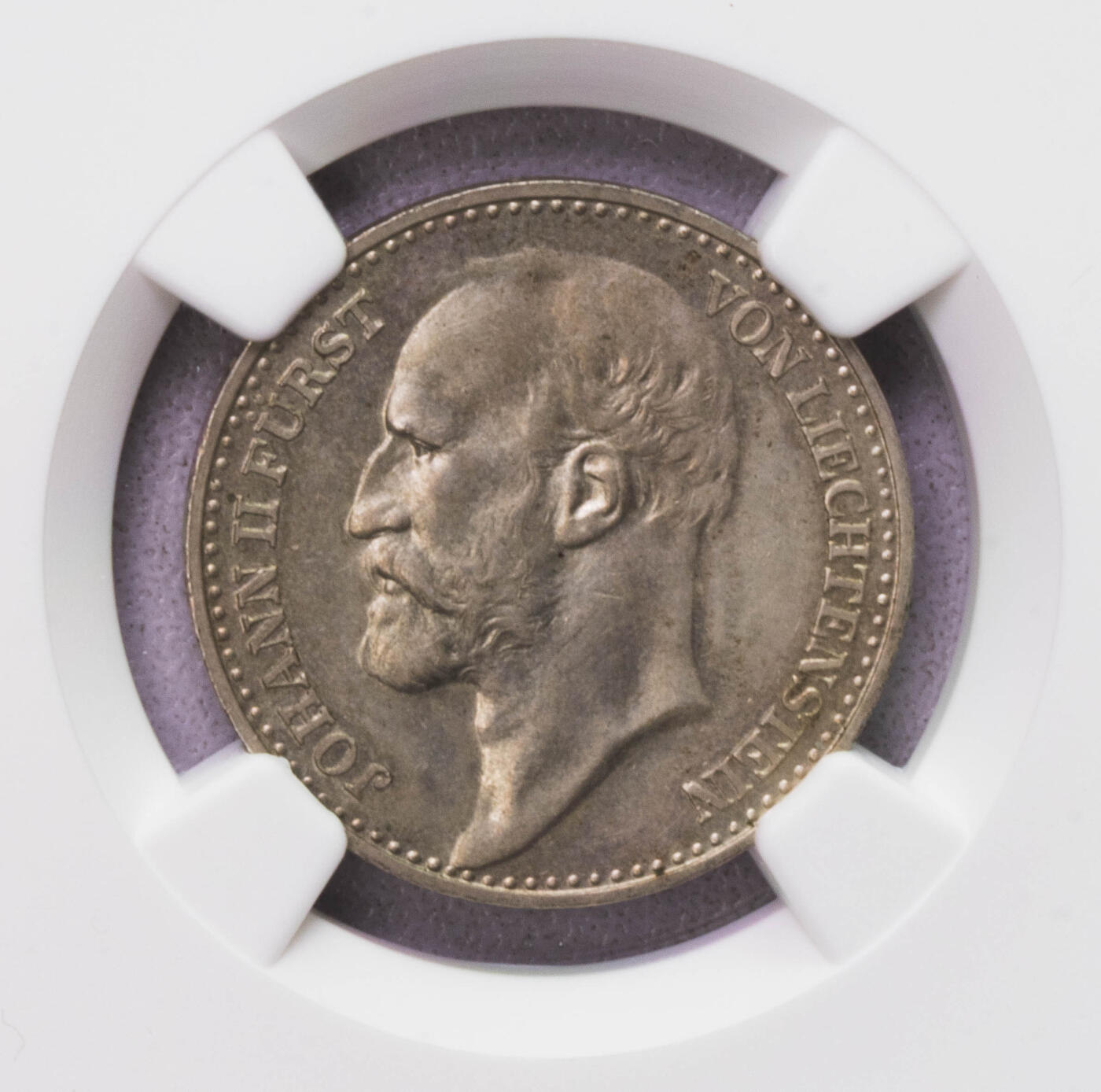 NGC-MS62 1924列支敦士登1法郎银币 法郎版