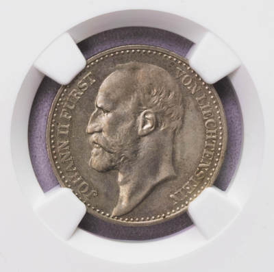 NGC-MS62 1924列支敦士登1法郎银币 法郎版 - NGC-MS62 1924列支敦士登1法郎银币 法郎版