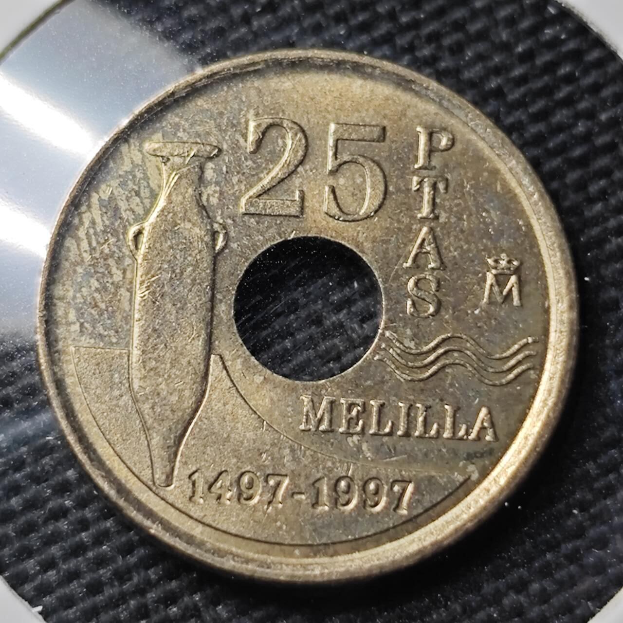 KK钱币收藏小铺 第338场 2月预留时间 周末发货 1997西班牙25比塞塔 纪念币