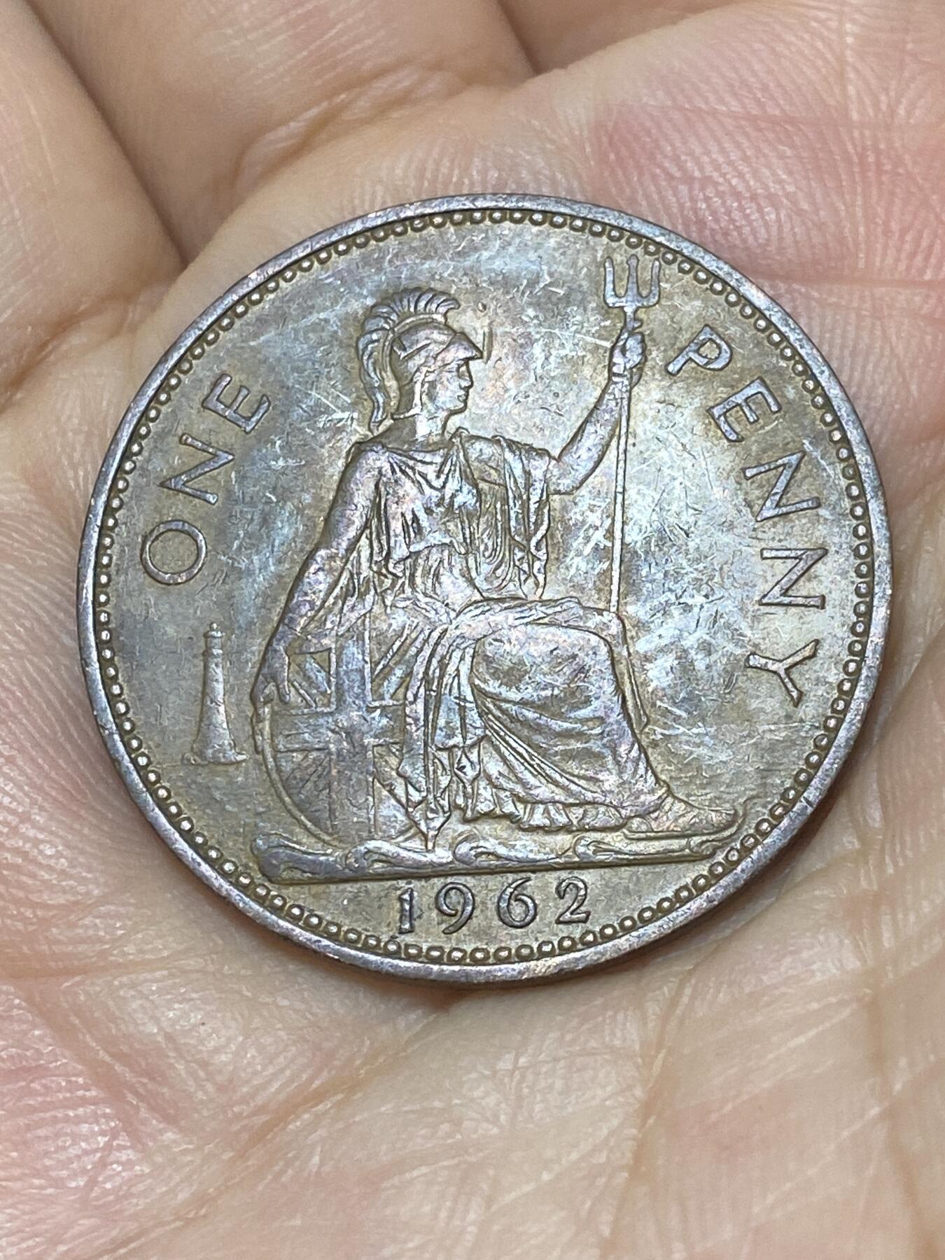 2025年第九十二场(总第一百一十八场）外国好品散币(免佣金) 英国🇬🇧1962年1便士(伊丽莎白二世青年桂冠，第二版)