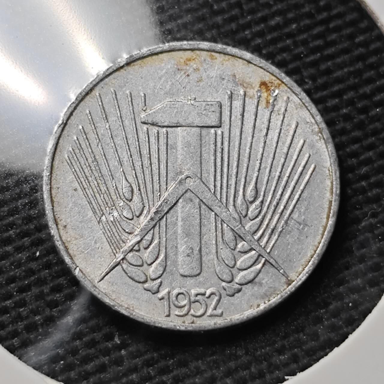 KK钱币收藏小铺 第337场 2月预留时间 周末发货 1952民主德国东德1芬尼 