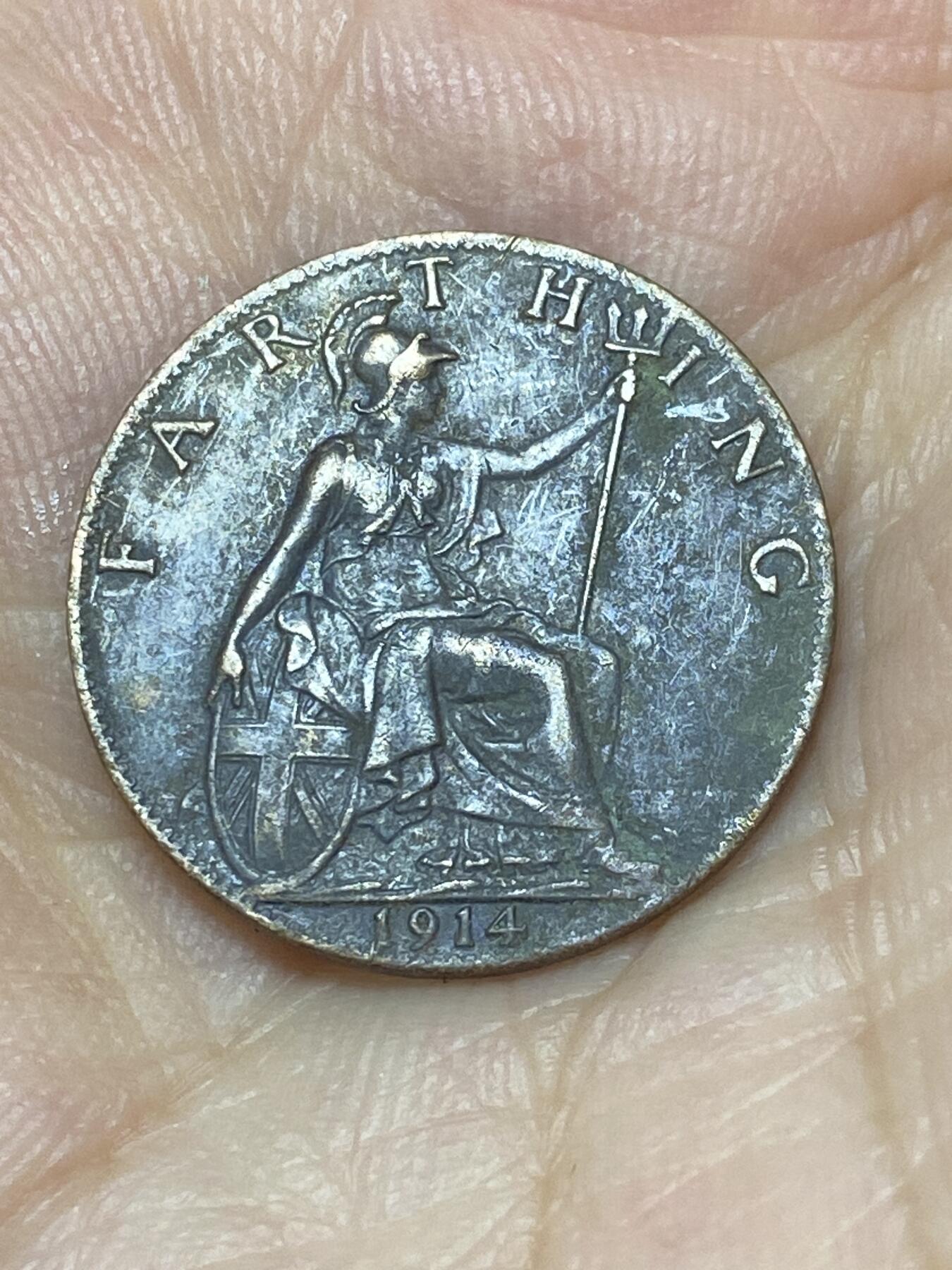 2025年第九十二场(总第一百一十八场）外国好品散币(免佣金) 英国🇬🇧1914年1法新(乔治五世第一版)
