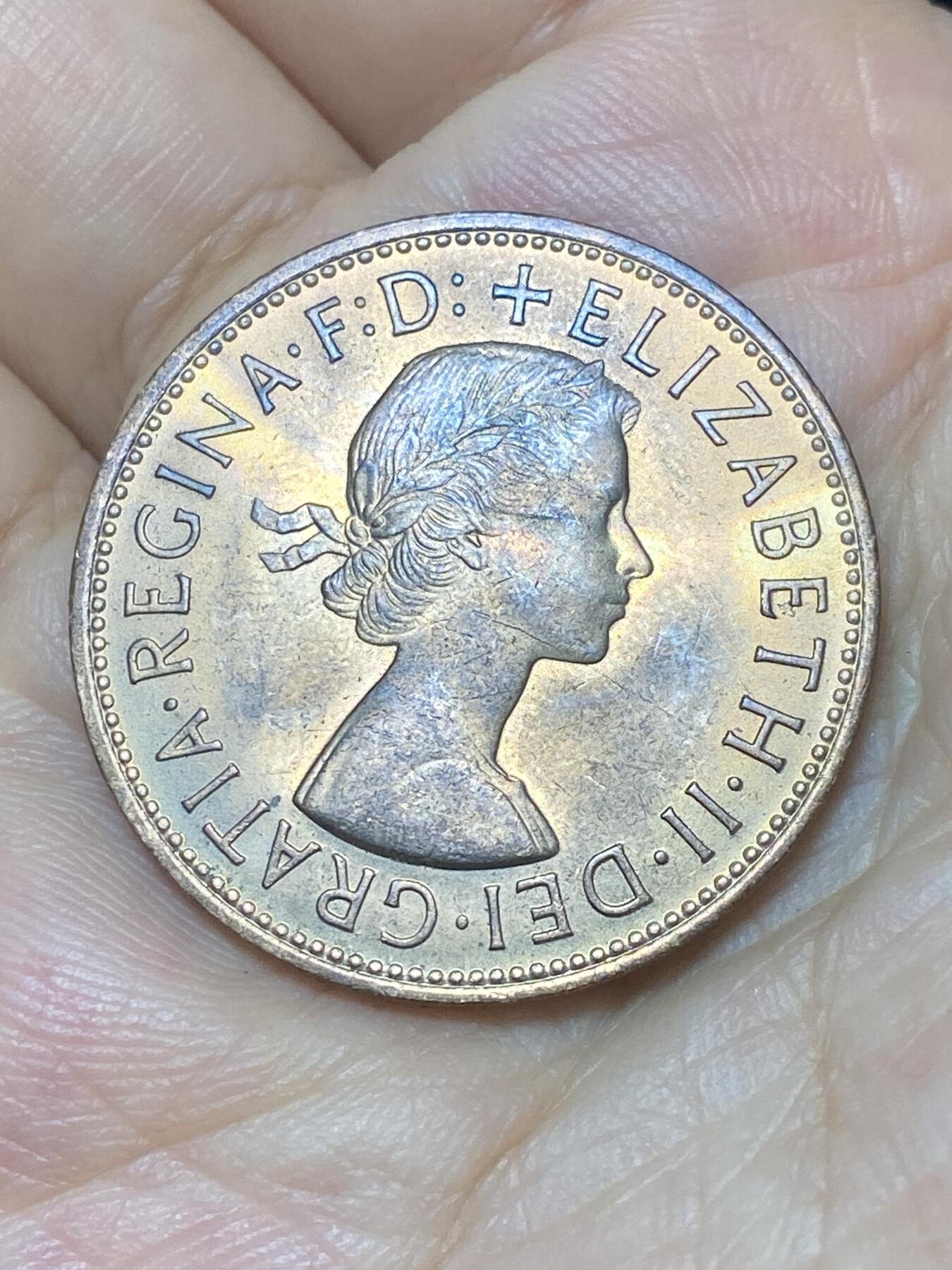 2025年第九十二场(总第一百一十八场）外国好品散币(免佣金) 英国🇬🇧1967年1便士(伊丽莎白二世青年桂冠，第二版普制币关门年)