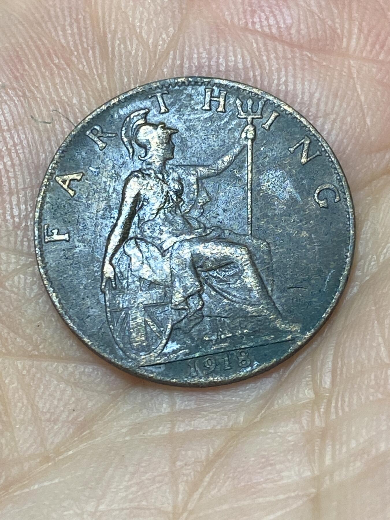 2025年第九十二场(总第一百一十八场）外国好品散币(免佣金) 英国🇬🇧1918年1法新(乔治五世第一版，关门年)