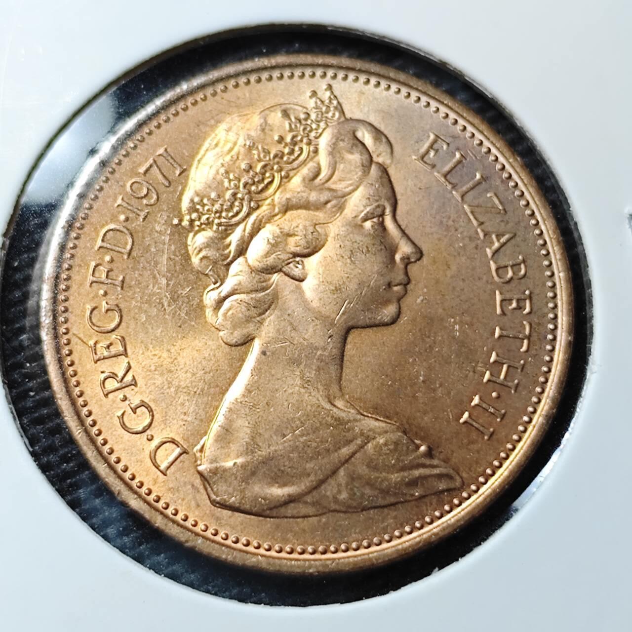 KK钱币收藏小铺 第338场 2月预留时间 周末发货 1971英国2便士 好品