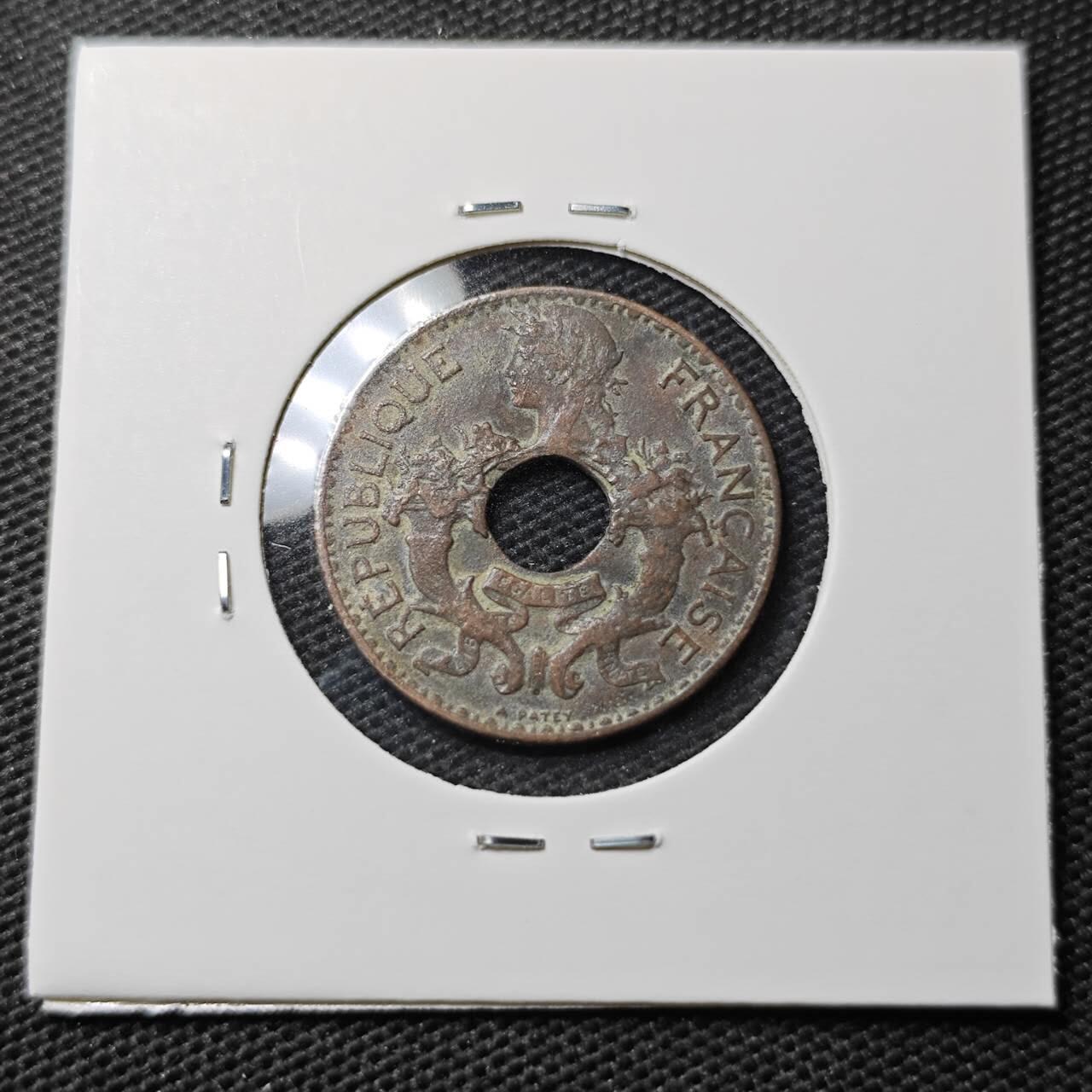 KK钱币收藏小铺 第338场 2月预留时间 周末发货 1939法属印度支那5分