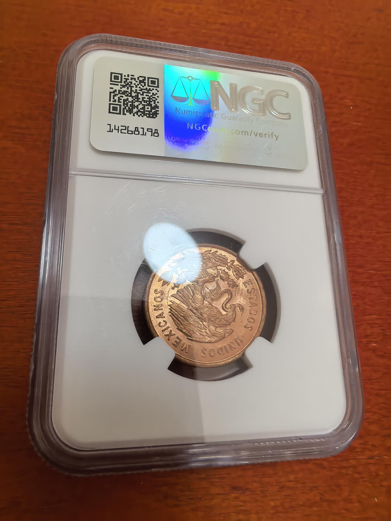 长老汇蛇年精选第四十七场拍卖 1959墨西哥10分铜币，NGC MS63RB