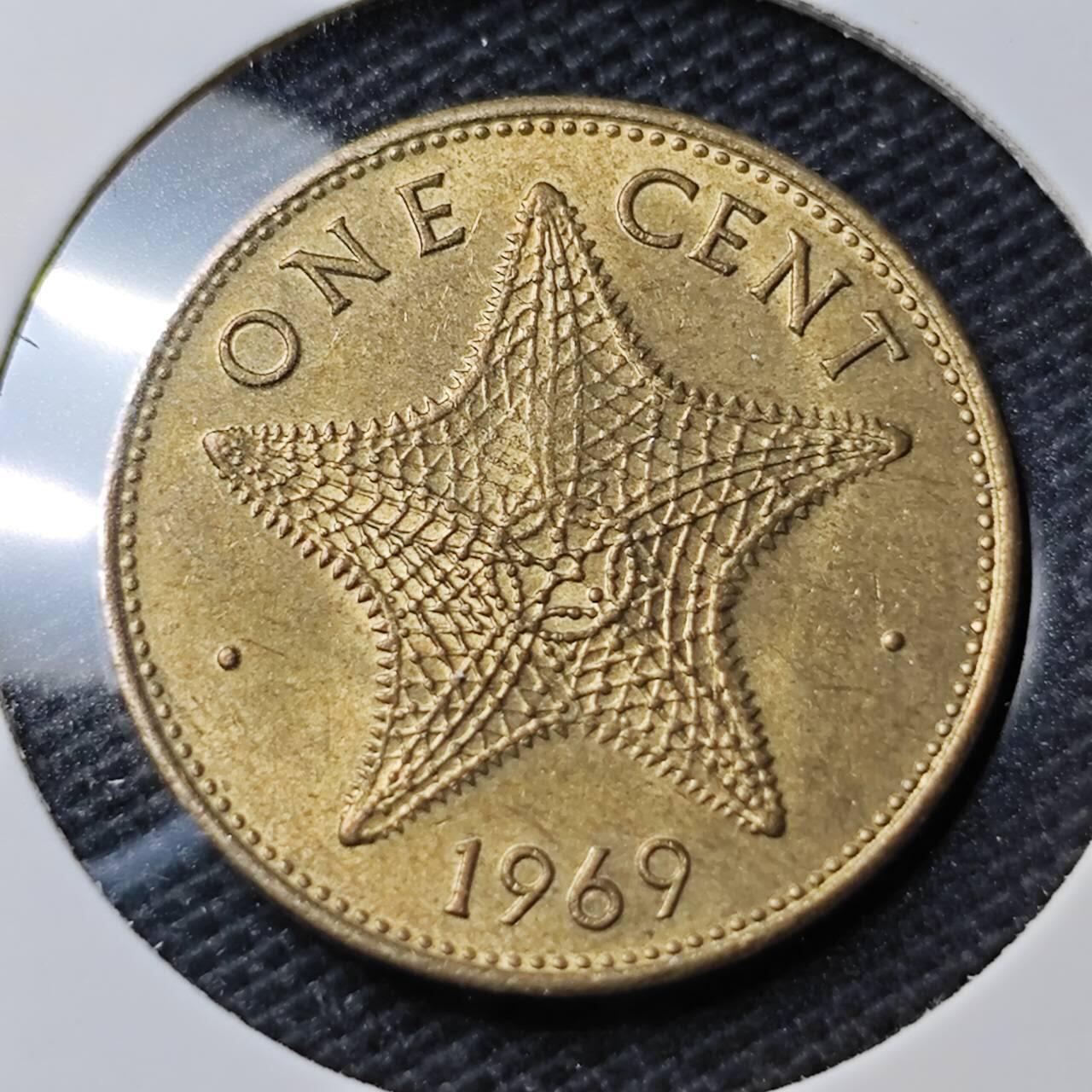 KK钱币收藏小铺 第338场 2月预留时间 周末发货 1969巴哈马1分 铜币