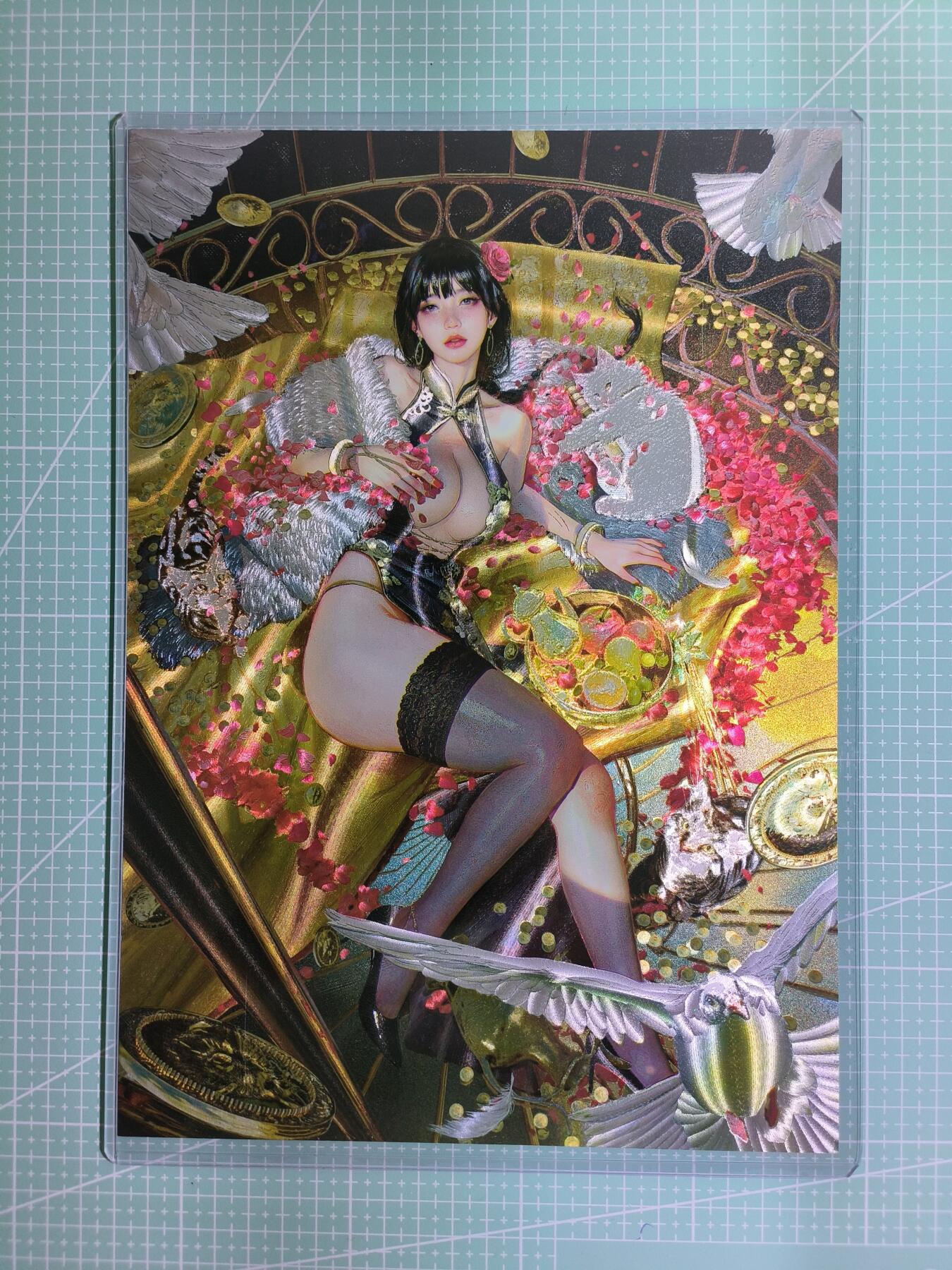 C先生卡牌 第12期 神州百花谱·西游姬·人间传·Art系列(持续收拍品中) 【A4卡】燎原×刷子《人间传》编号888 李瓶儿(带卡夹)