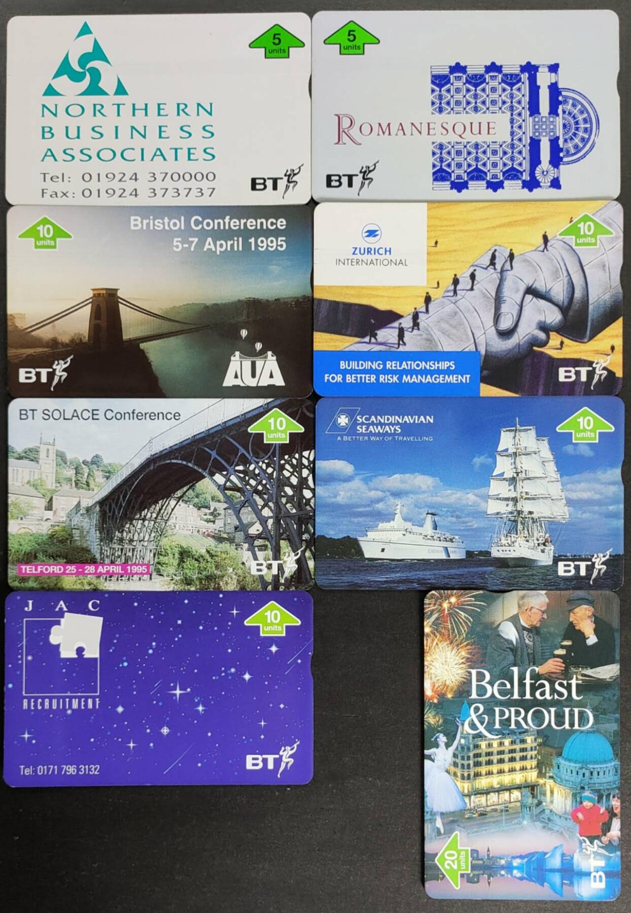 公藏第56期裸卡拍卖 英国电信GPT新卡（电信广告）8全，品好。