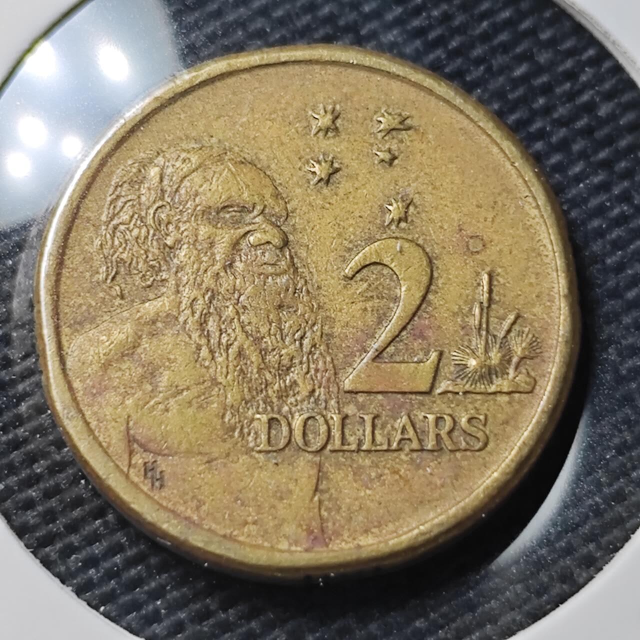 KK钱币收藏小铺 第337场 2月预留时间 周末发货 1988澳大利亚土著人2元