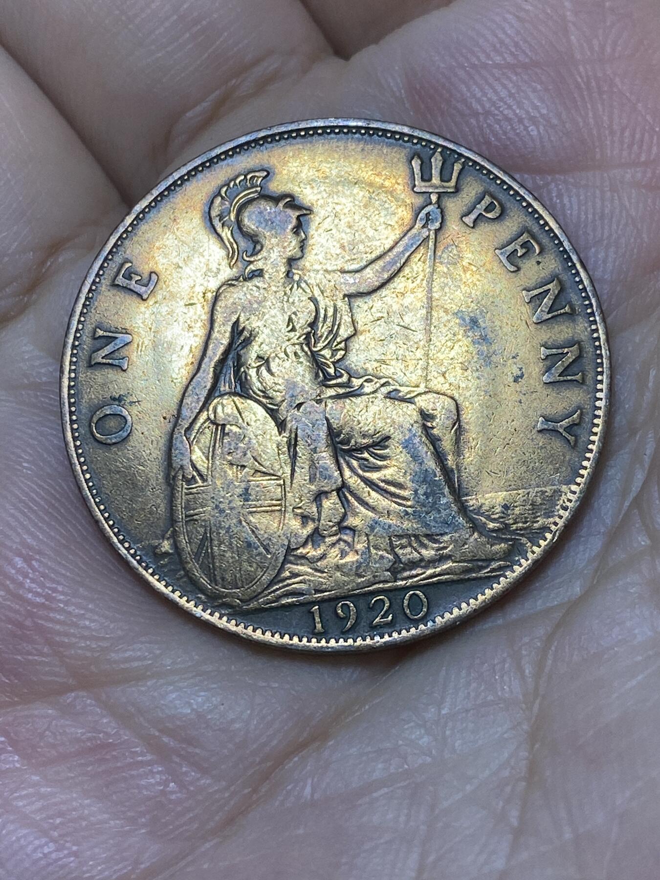 2025年第九十二场(总第一百一十八场）外国好品散币(免佣金) 英国🇬🇧1920年1便士(乔治五世第一版)