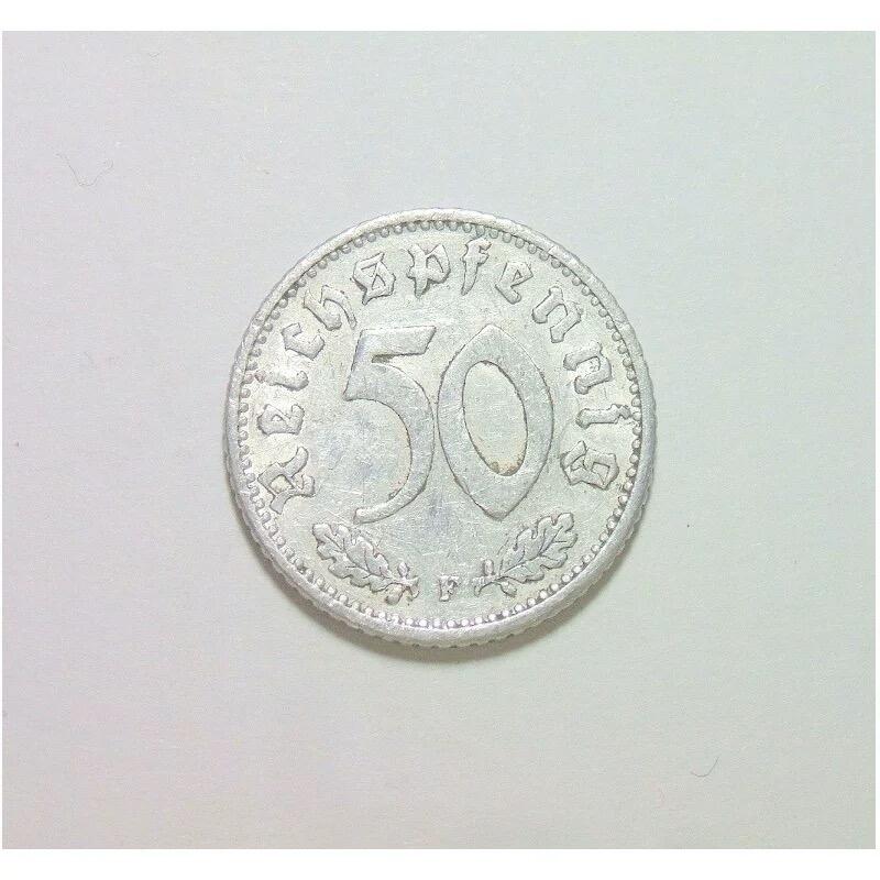 德国第三帝国1940年F版50芬尼 极美品