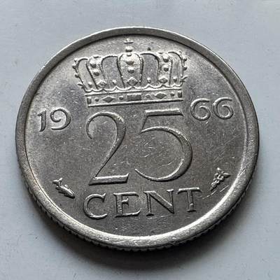 🌹外币初藏🌹🐯2025年第102场 周二无佣金特价场 - 荷兰1966年25分