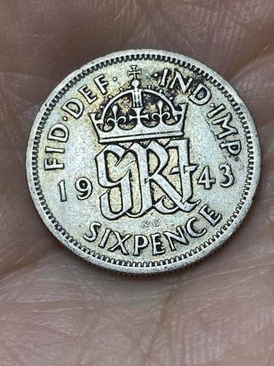 2025年第九十二场(总第一百一十八场）外国好品散币(免佣金) - 英国🇬🇧1943年6便士银币(乔治六世第一版，500银)