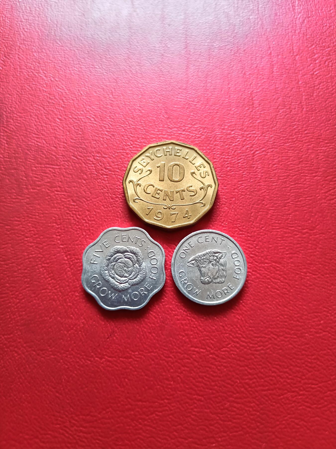【云涧收藏】第六十三场 英属塞舌尔女王版1、5、10分3枚，UNC