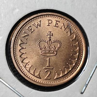 KK钱币收藏小铺 第338场 2月预留时间 周末发货 - 1974英国1/2便士 好品