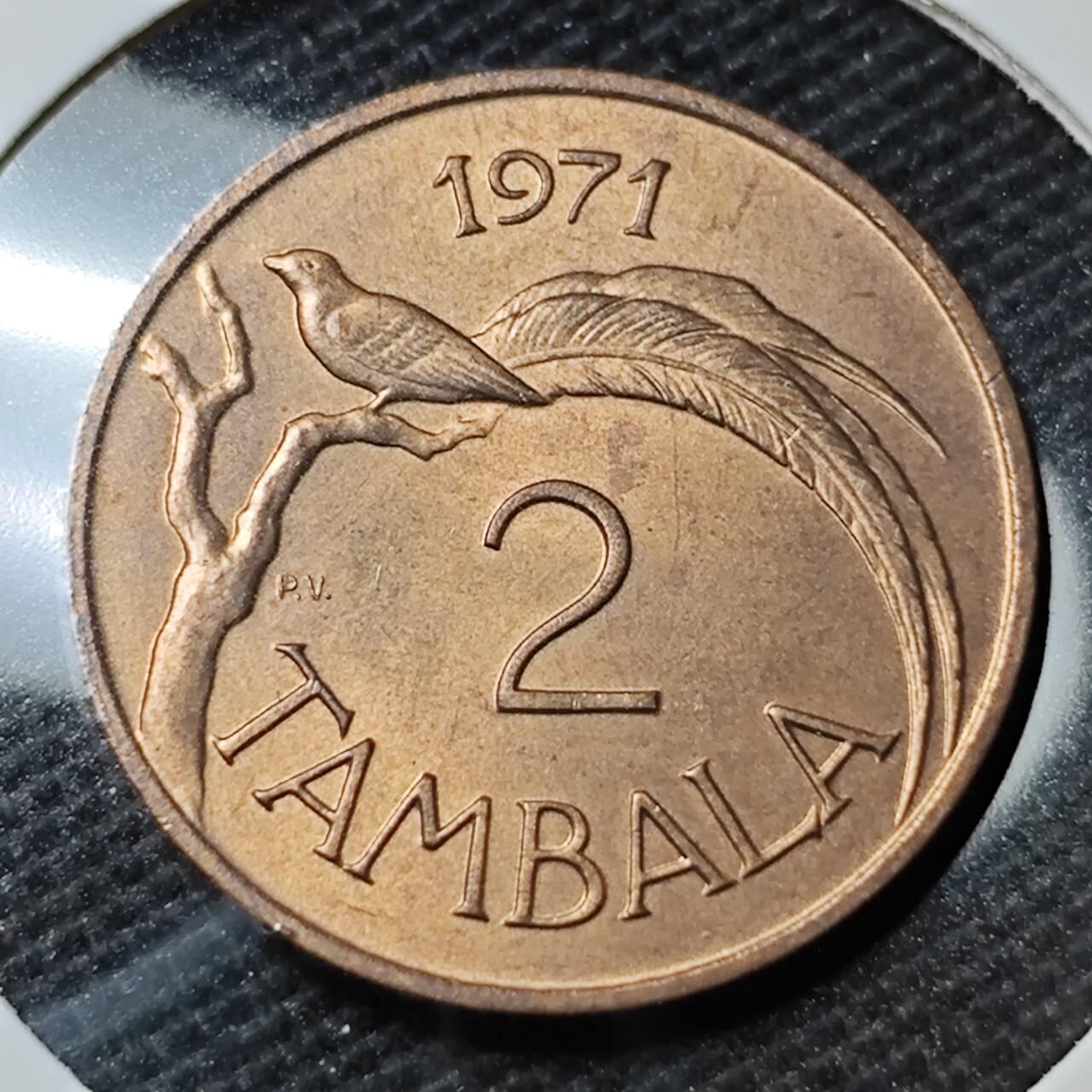 KK钱币收藏小铺 第338场 2月预留时间 周末发货  1971马拉维2坦巴拉 
