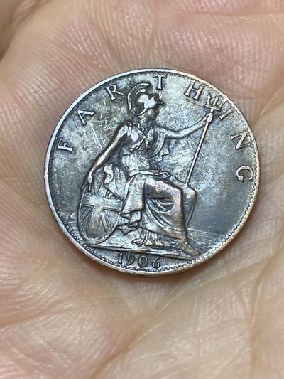 2025年第九十二场(总第一百一十八场）外国好品散币(免佣金) - 好品–英国🇬🇧1906年1法新(爱德华七世时期)