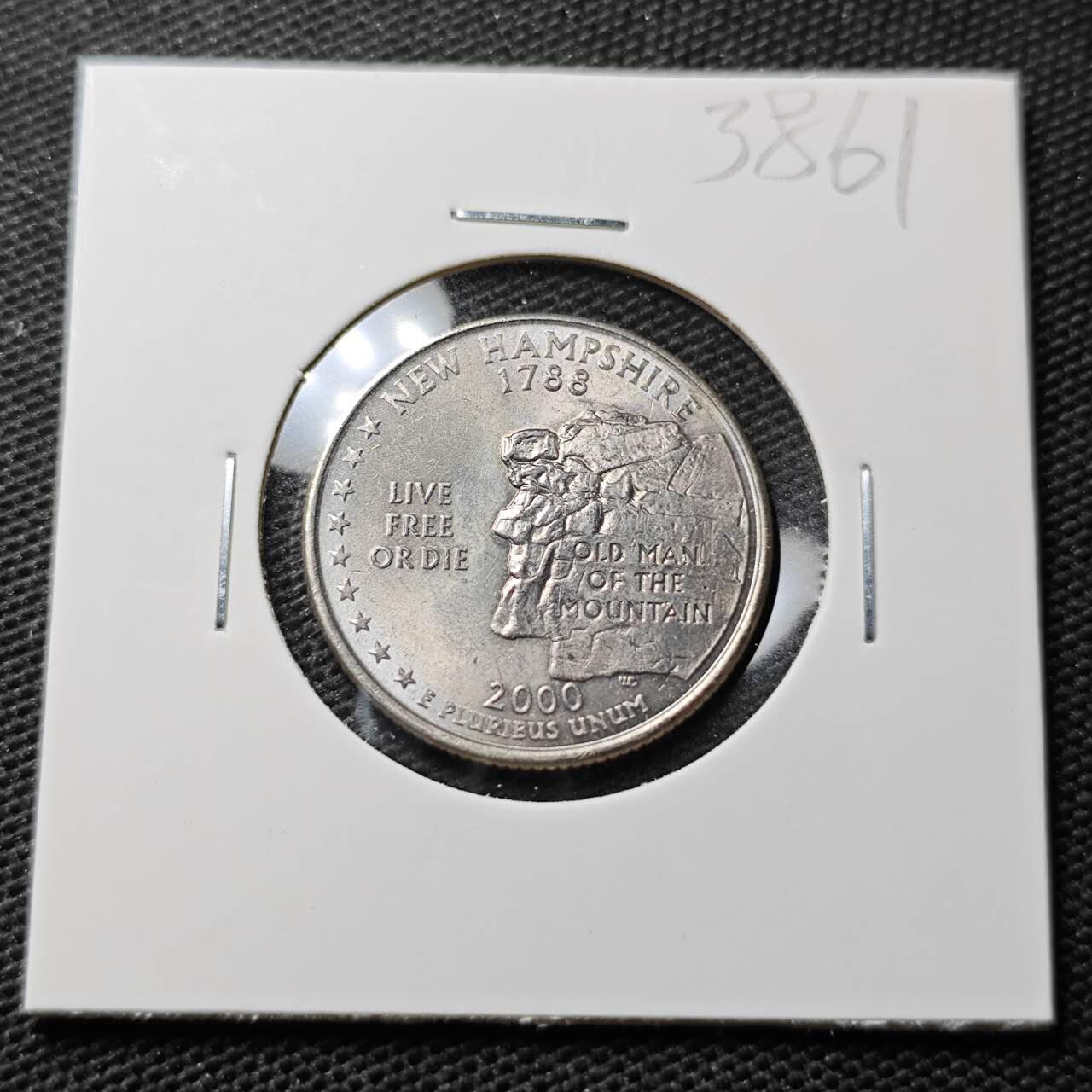KK钱币收藏小铺 第338场 2月预留时间 周末发货 2000美国25分 纪念币 好品