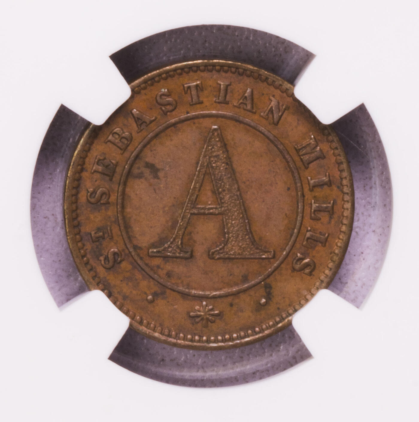 NGC-MS64BN/62BN 1866锡兰大象代用币三枚套