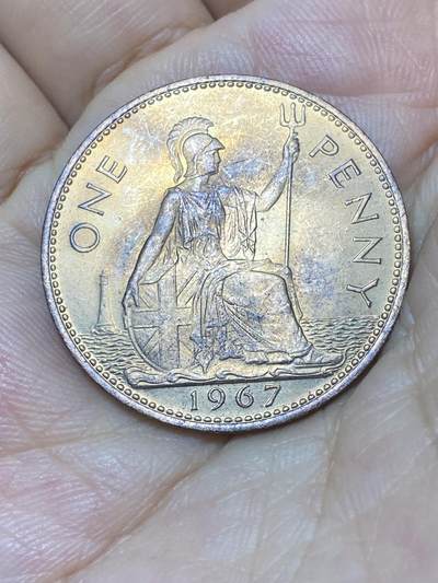 2025年第九十二场(总第一百一十八场）外国好品散币(免佣金) - 英国🇬🇧1967年1便士(伊丽莎白二世青年桂冠，第二版普制币关门年)