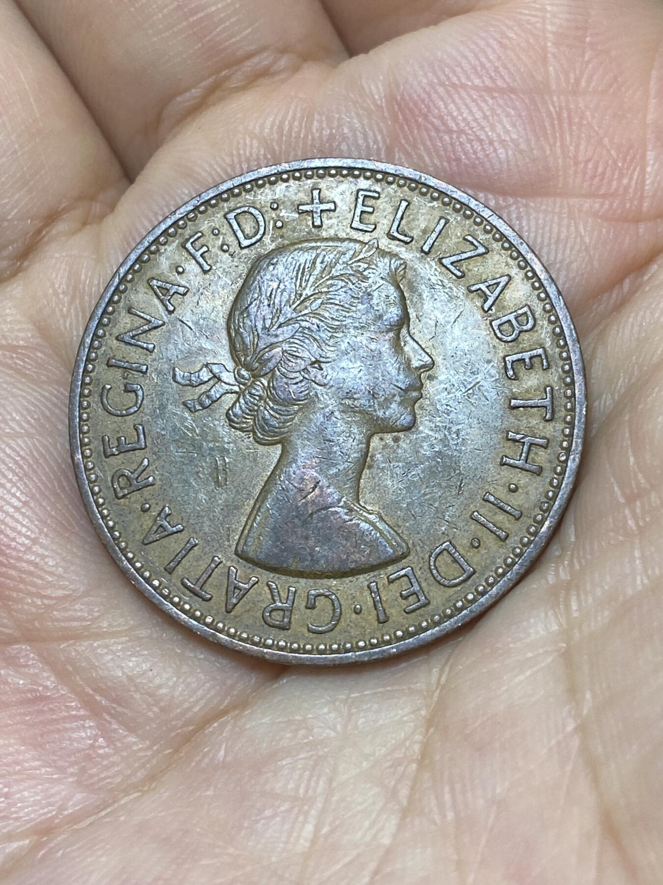 2025年第九十二场(总第一百一十八场）外国好品散币(免佣金) 英国🇬🇧1962年1便士(伊丽莎白二世青年桂冠，第二版)