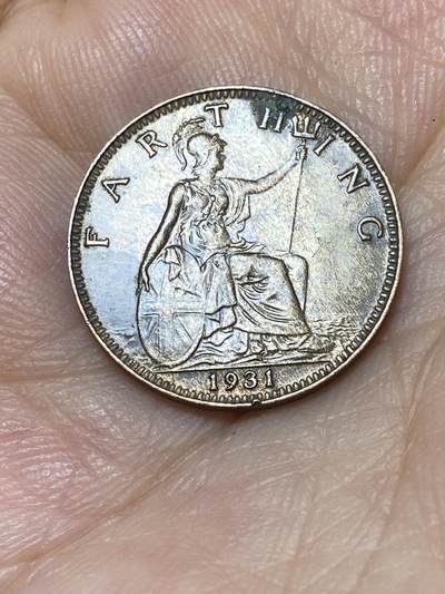 2025年第九十二场(总第一百一十八场）外国好品散币(免佣金) - 英国🇬🇧1931年1法新(乔治五世第三版)