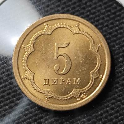 KK钱币收藏小铺 第338场 2月预留时间 周末发货 - 2001塔吉克斯5迪拉姆 好品