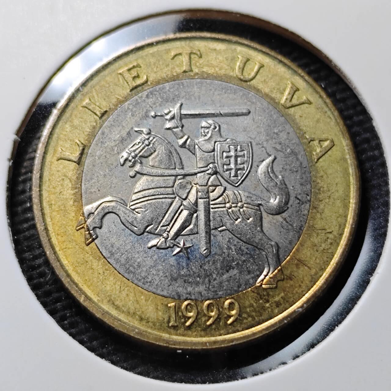 KK钱币收藏小铺 第338场 2月预留时间 周末发货 1999立陶宛2立特 好品双色币