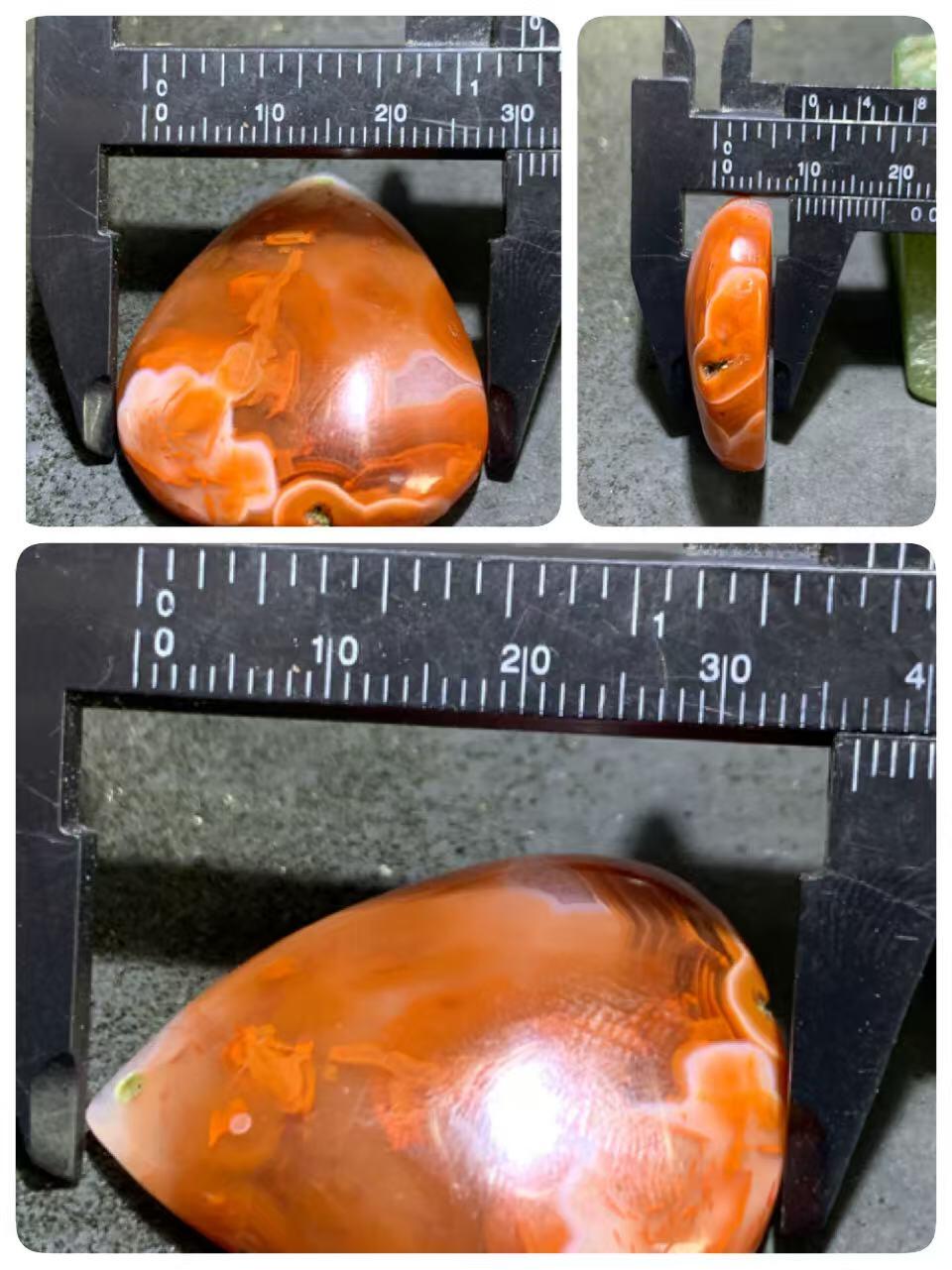 川料南红玛瑙冰飘柿子红通货吊坠一个，
