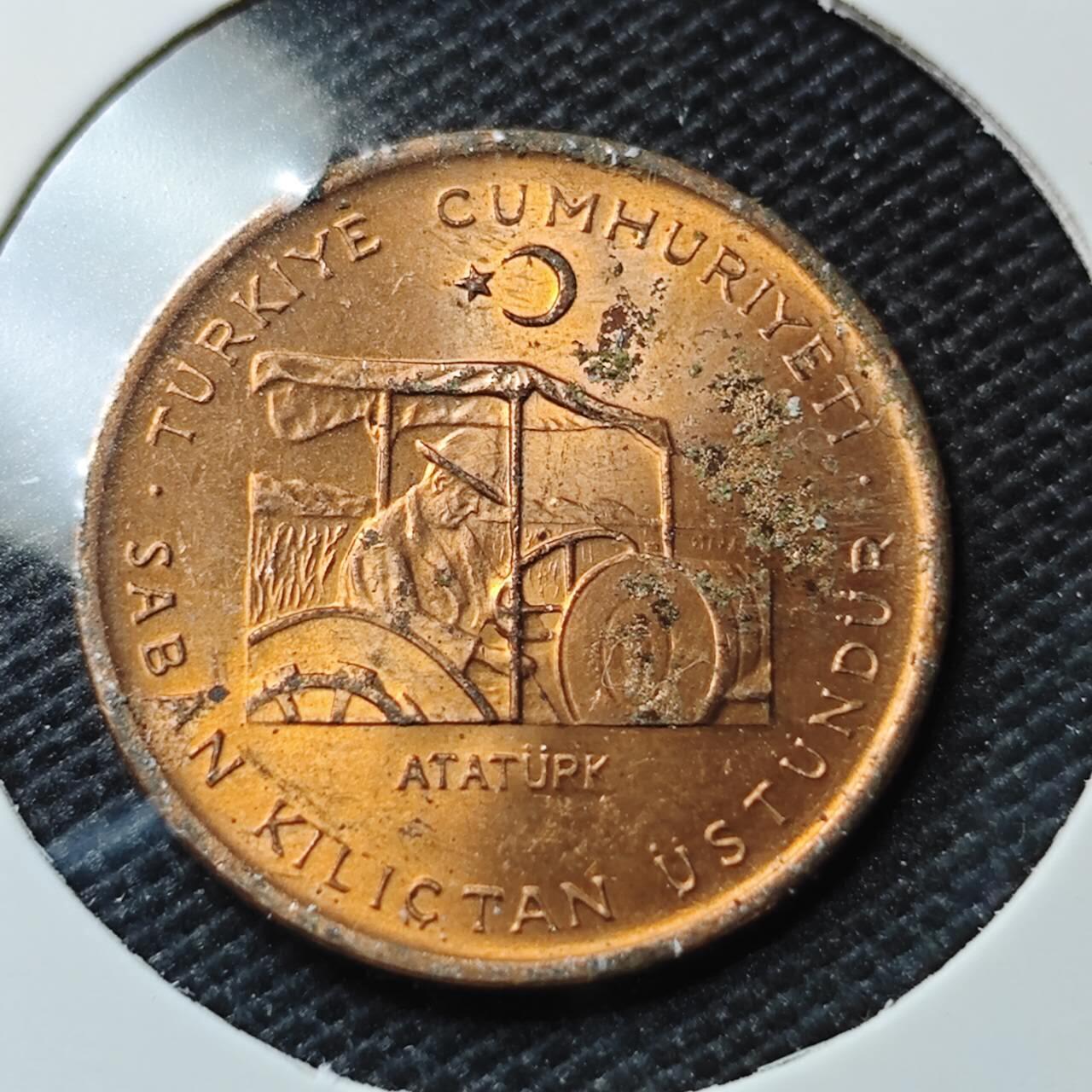 KK钱币收藏小铺 第337场 2月预留时间 周末发货 1972土耳其10库鲁 农粮纪念币 好品铜币