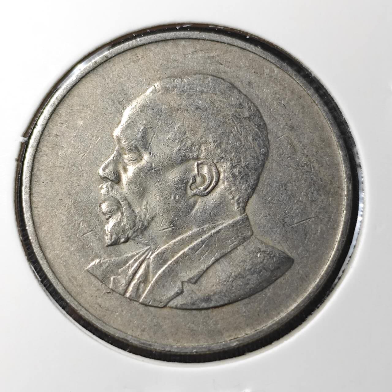 KK钱币收藏小铺 第338场 2月预留时间 周末发货 1966肯尼亚1先令 开国头像无字版