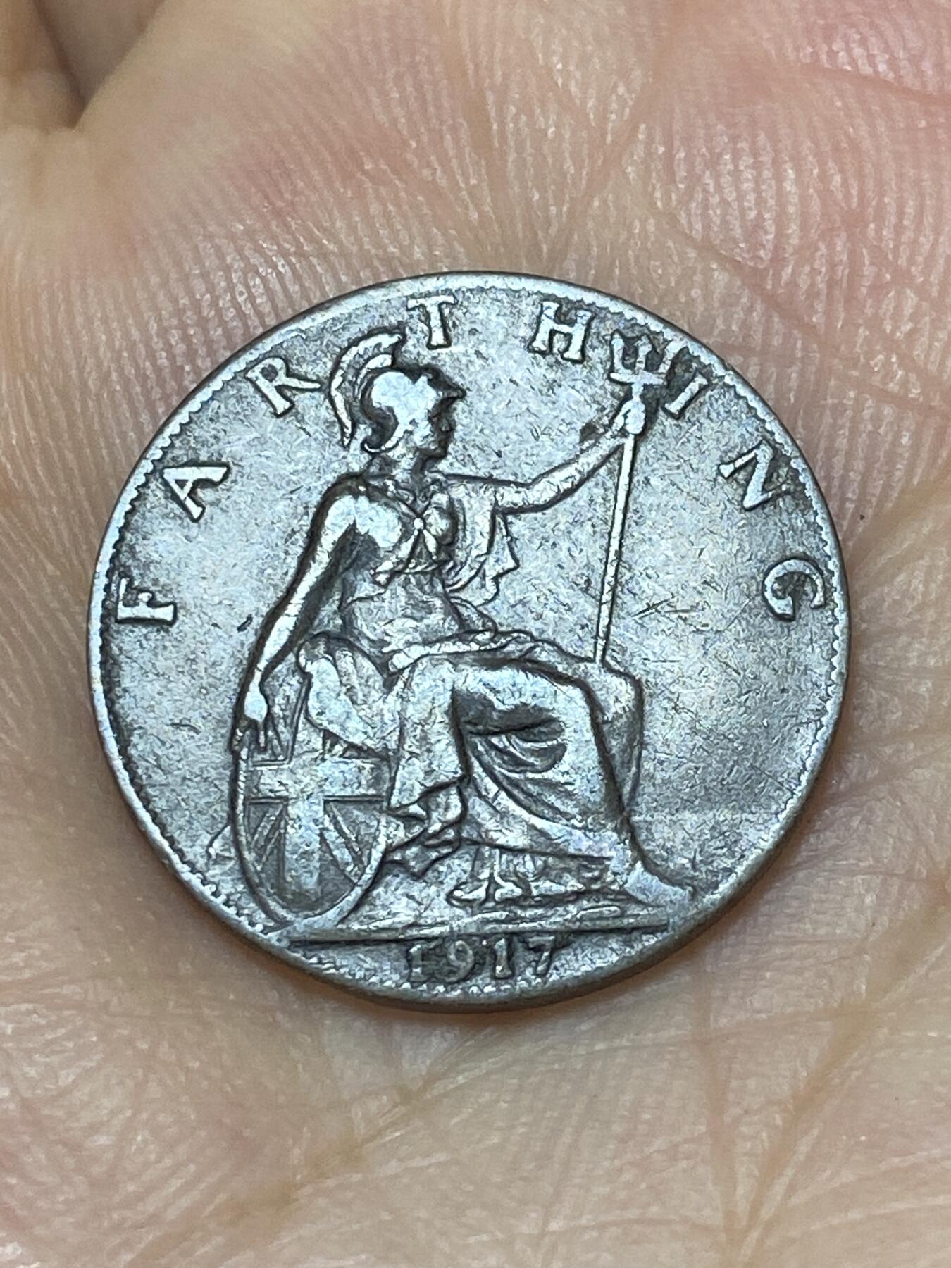 2025年第九十二场(总第一百一十八场）外国好品散币(免佣金) 英国🇬🇧1917年1法新(乔治五世第一版)